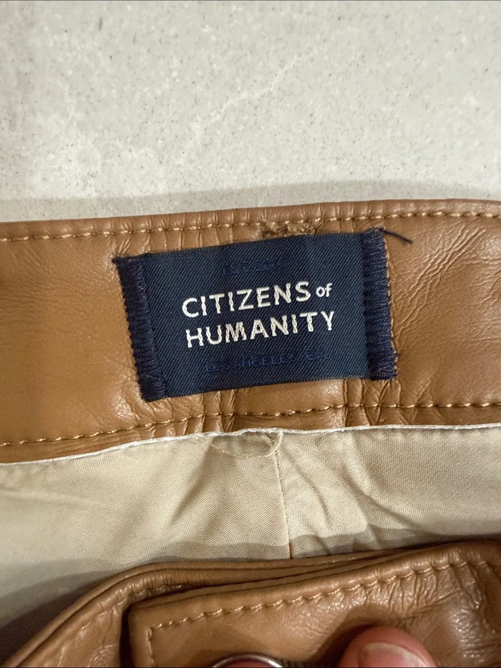 Citizen women's Jolene  Brown Faux Leather Jeans